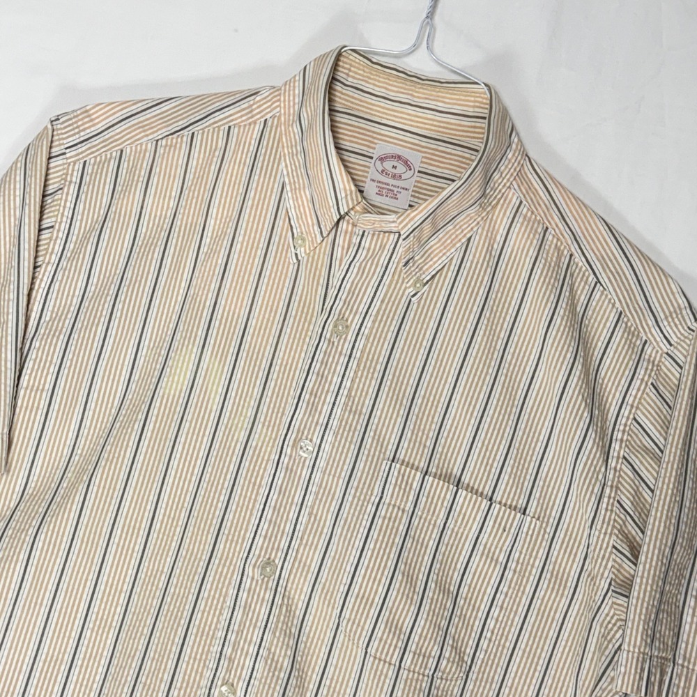 Brooks Brothers Mens Striped Short Sleeve Button Down Shirt Size M‎